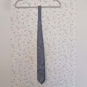 🩶 Giorgio Armani Italian Silk Tie Light Blue Gray paisley design vintage